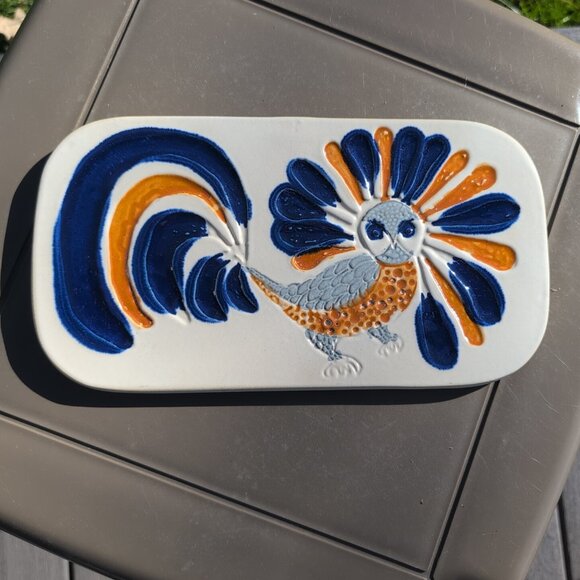 Other - Vintage OWL Bennington Cooperative Pottery Tile Wall Art Trivet XL Vermont MCM